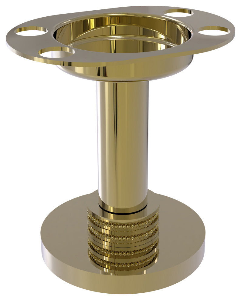 Vanity Top Tumbler and Toothbrush Holder, Unlacquered Brass