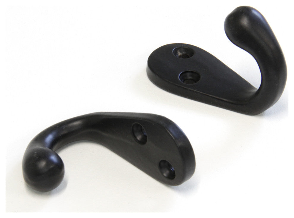RCH Decorative Iron Wall Hook, 1.6 Inch, Various Finishes, Black, 1.6 Inch