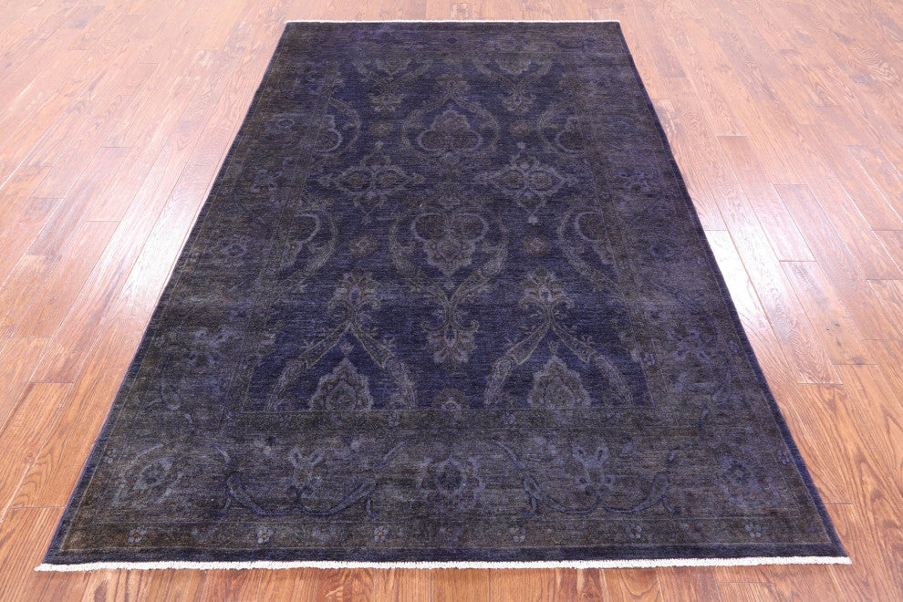 Full Pile Overdyed Hand Knotted Wool Rug 5' 11" X 9' 0" - Q12718
