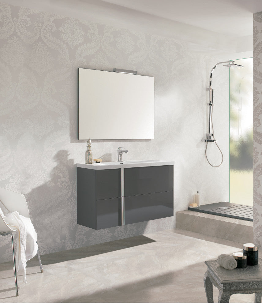 Royo Onix Collection Bathroom Vanity with Sink, Anthracite, 40" 2 Drawers
