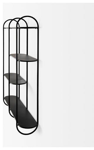 Decimus Black Metal Wall Mounted 3 Tiered Shelving Unit