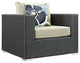 Sojourn 7 Piece Outdoor Patio Sunbrella Sectional Set, Chocolate Beige
