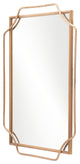 Frame Wall Mirror, Rectangular, Glass, Steel Metal, Gold, Bedroom Living