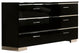 63 Inches 6 Drawer Dresser with Metal Legs, Black and Chrome
