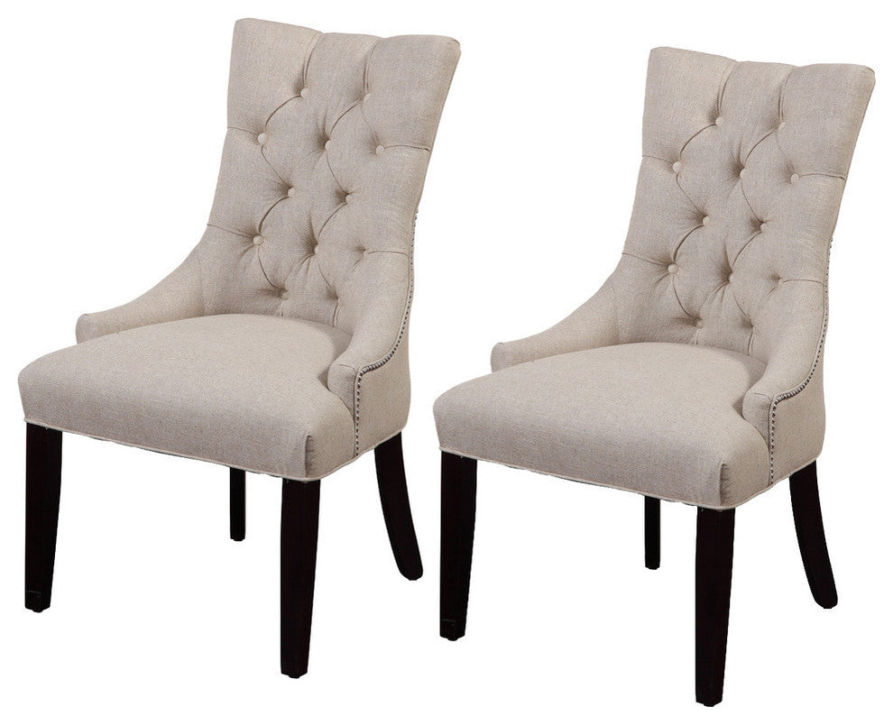 Fortnum Dining Chair, Beige Fabric, Set of 2