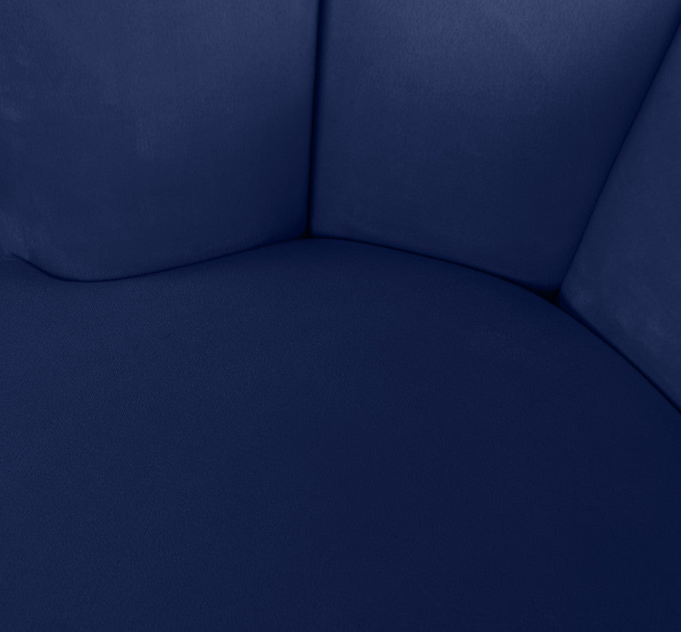 Lily Velvet Upholstered Accent Chair, Navy