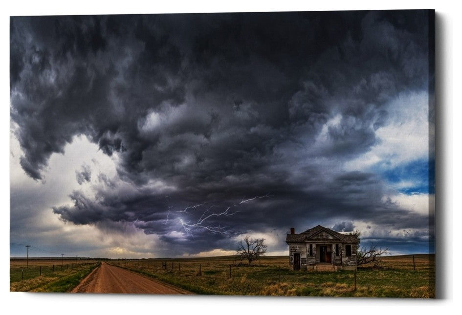 Epic Graffiti "Pawnee School Storm" by Darren White, Giclee Canvas Art, 26"x40"