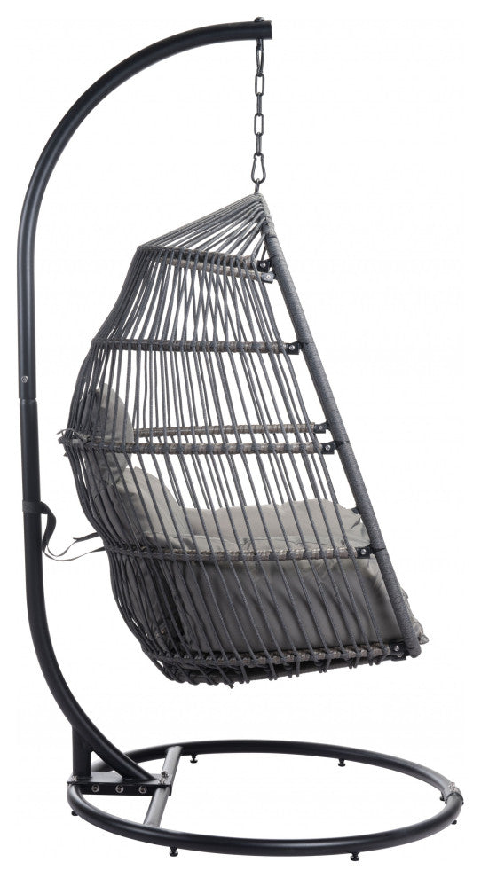 Basket Weave Gray Hanging Chair