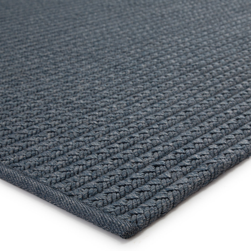 Jaipur Living Iver Indoor/Outdoor Solid Blue/Gray Area Rug, 3'x12'