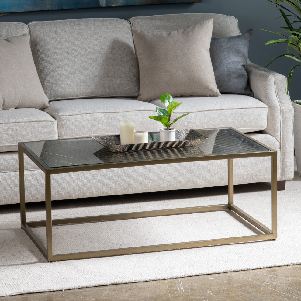Christian Metal and Glass Coffee Table
