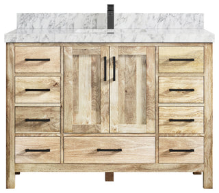 Malibu Mango 48 Single Sink Bath Vanity in White Washed 2" Carrara Marble