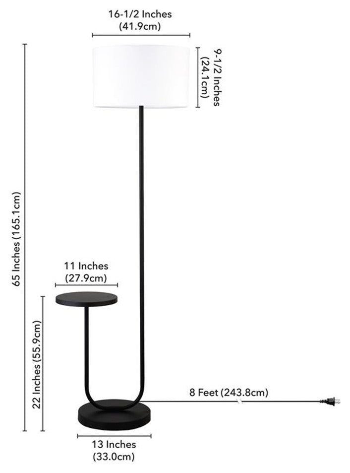 Henn&Hart 65" Black Floor Lamp