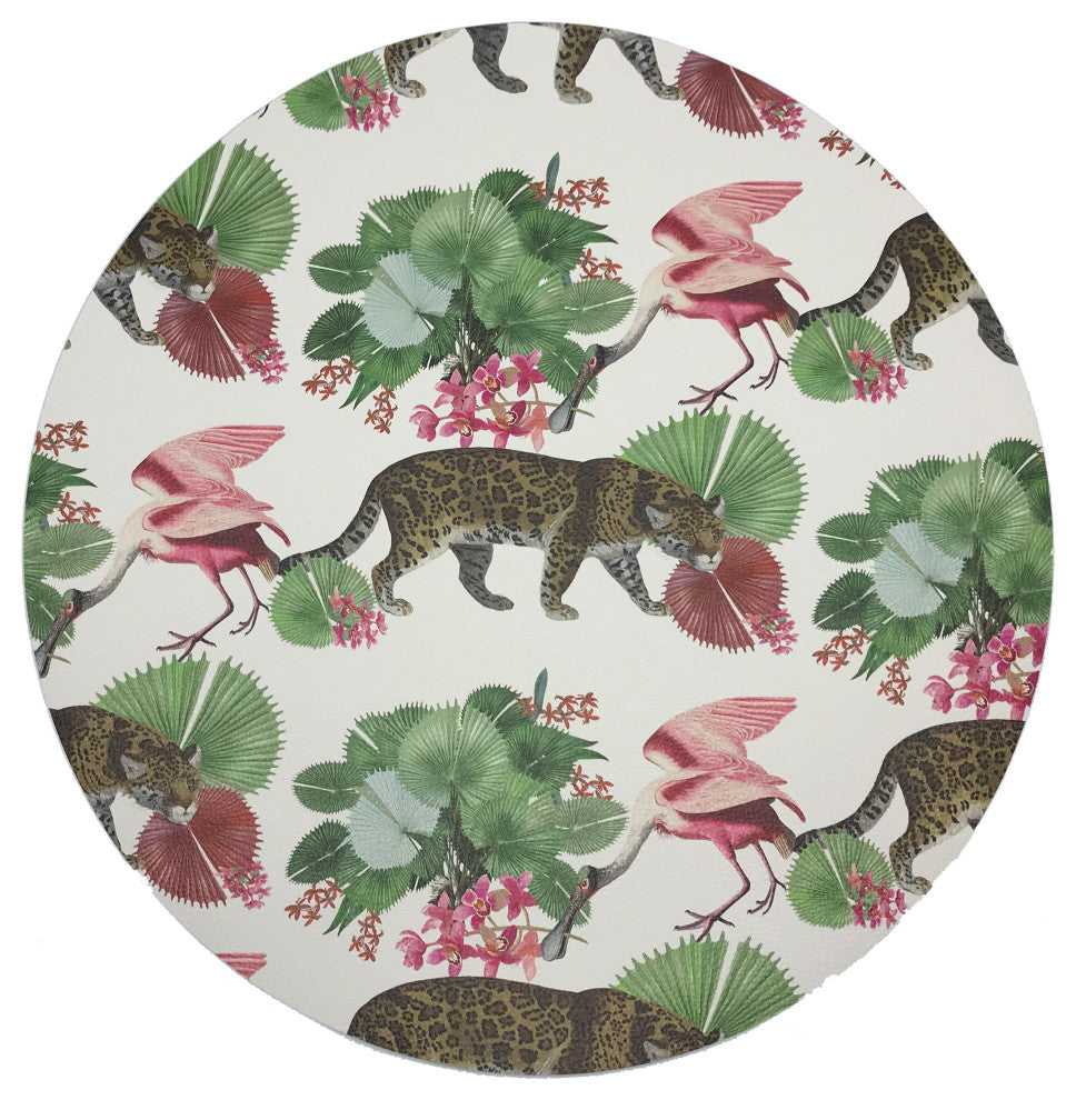 Leopard Walk Colorful 16" Round Pebble Placemats, Set of 4