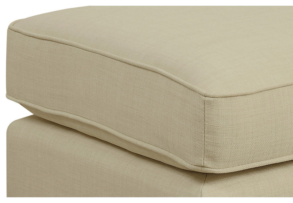 Emery Ottoman, Blue, Natural