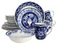 Blue Garden 16-Piece Hand-Painted Dinnerware Set