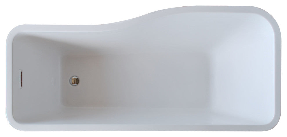 Avignon 32 x 69 Rectangle Acrylic Freestanding Soaker Bathtub with Center Drain