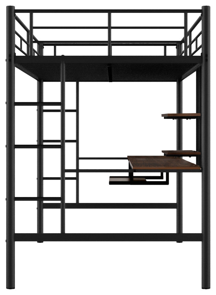 Gewnee Loft Bed with Desk and Shelf