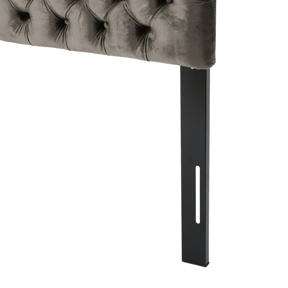 GDF Studio Hunter Tufted Fabric Queen/ Full Headboard, Gray