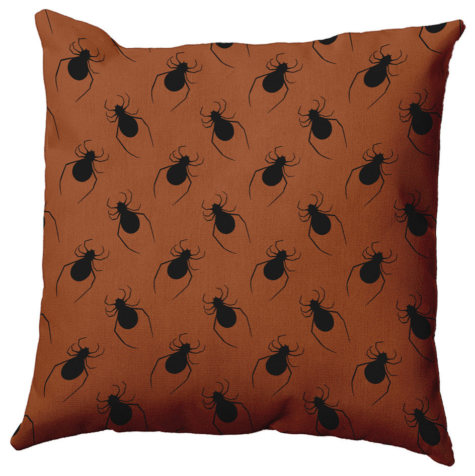 16"x16" Spider Pattern Decorative Throw Pillow, Sienna