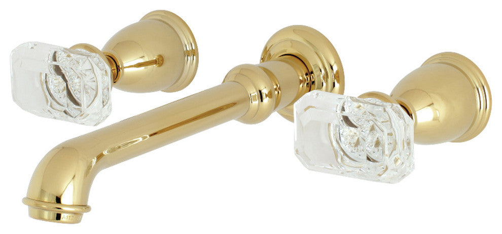 Kingston Brass Two-Handle Wall Mount Bathroom Faucet, Polished Brass