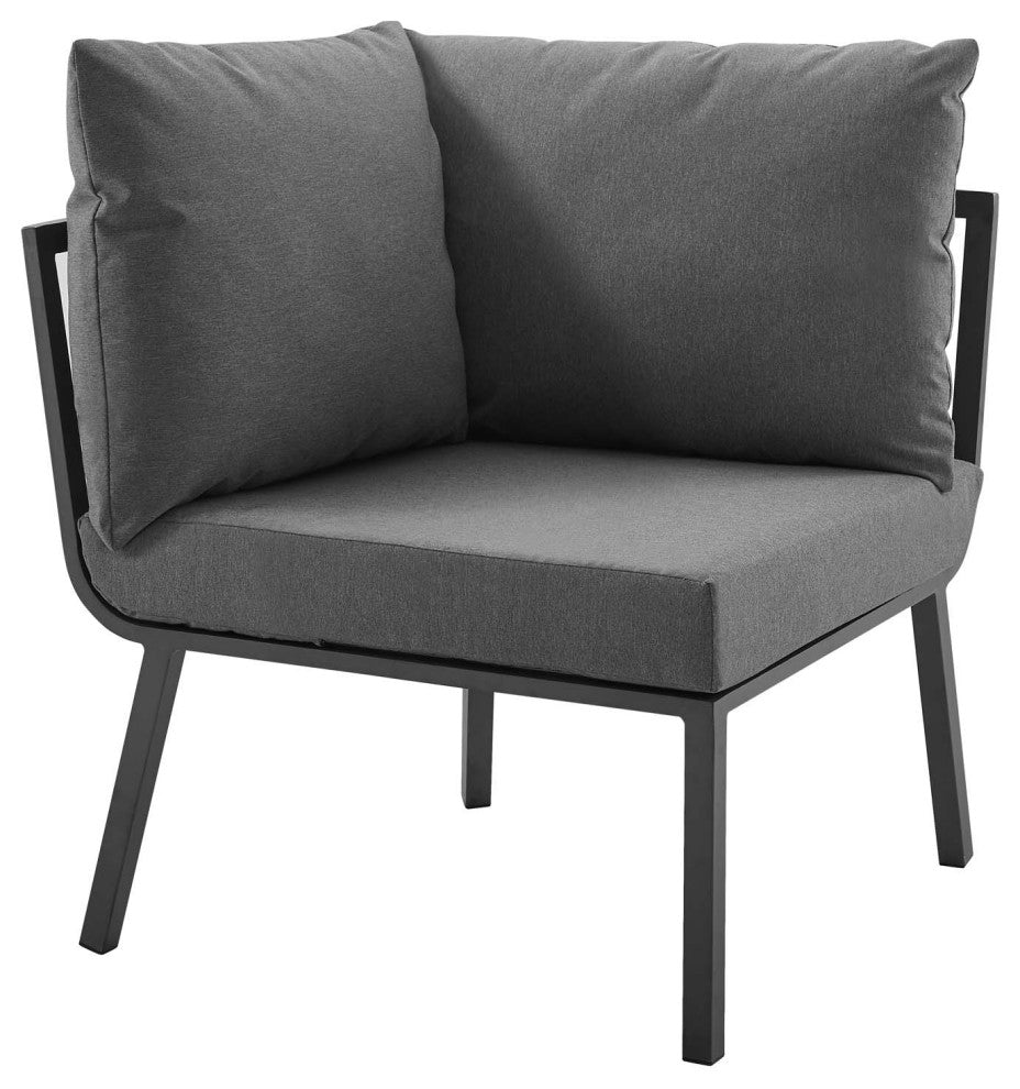 Lounge Sectional Sofa Chair Set, Aluminum, Metal, Gray, Modern, Outdoor