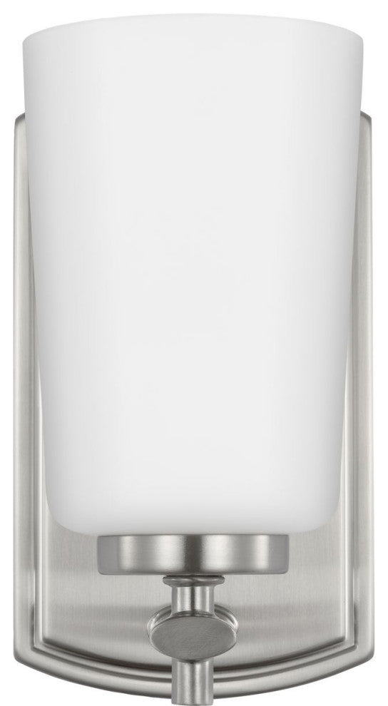 Adley Collection One-Light Brushed Nickel Etched Opal Glass Bath Vanity Light