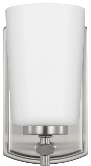 Adley Collection One-Light Brushed Nickel Etched Opal Glass Bath Vanity Light