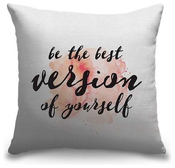 "Best Version of Yourself - Sentiment" Outdoor Pillow 20"x20"