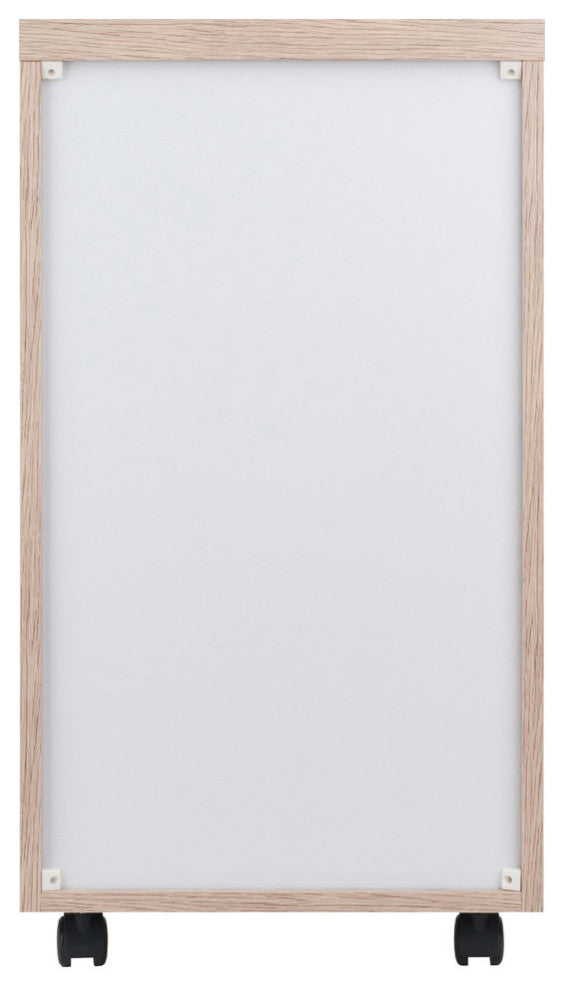 Kenner Mobile File Cabinet, 3-Drawers, Reclaimed Wood/White Finish