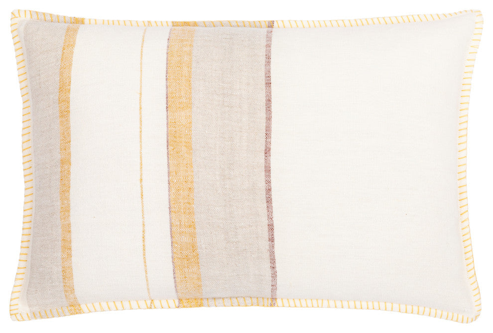 Surya Lsp-002 Cream Pillow Shell With Polyester Insert 13"H X 20"W