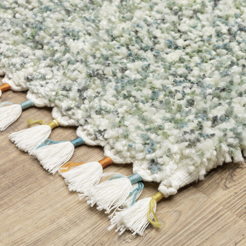 Aurora Stressing Light Blue/Ivory Indoor Area Rug, Blue, 9'10" x 12'10"