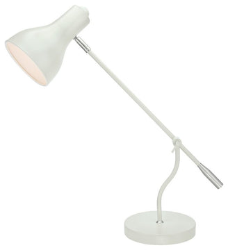 40099-1, 22 1/2" High Modern Metal Desk Lamp, Milky Ivory Finish