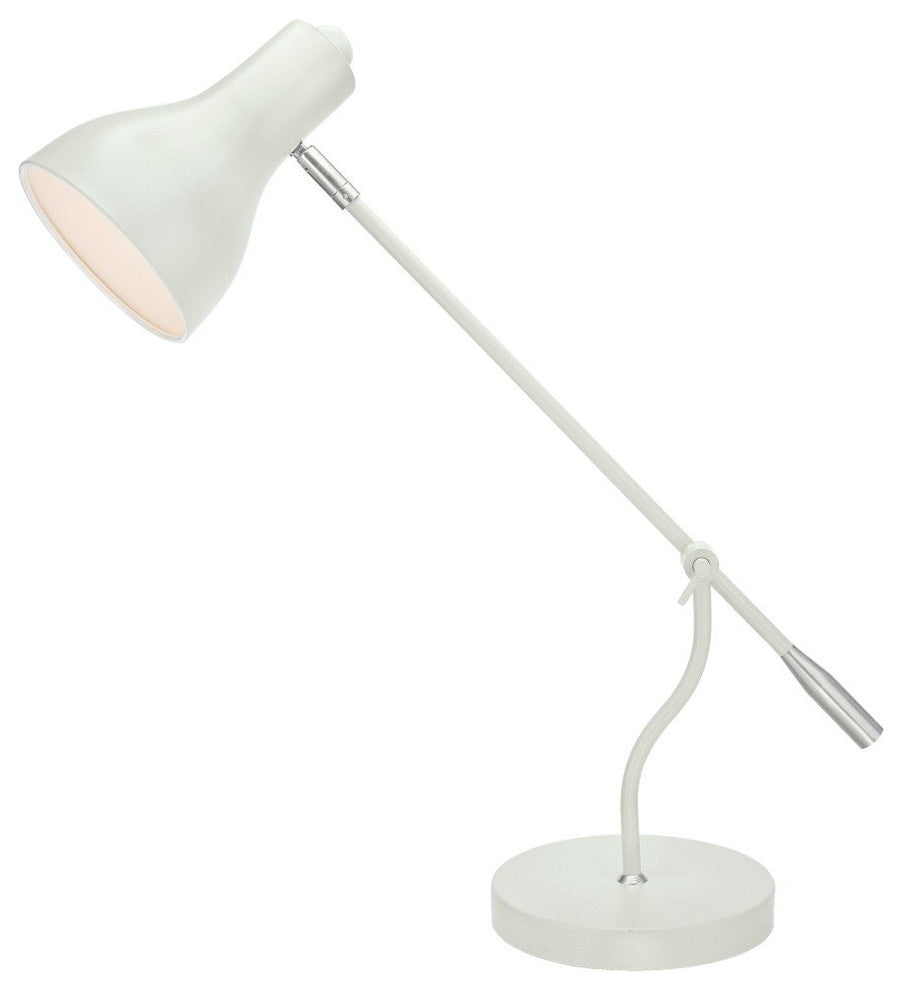 40099-1, 22 1/2" High Modern Metal Desk Lamp, Milky Ivory Finish