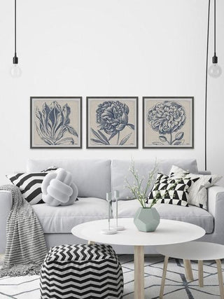Flower Sketches Triptych, Set of 3, 24x24 Panels