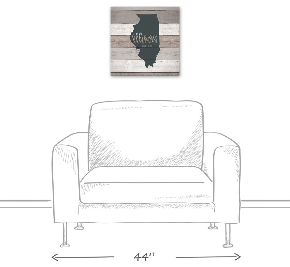 Illinois Established 16x16 Canvas Wall Art