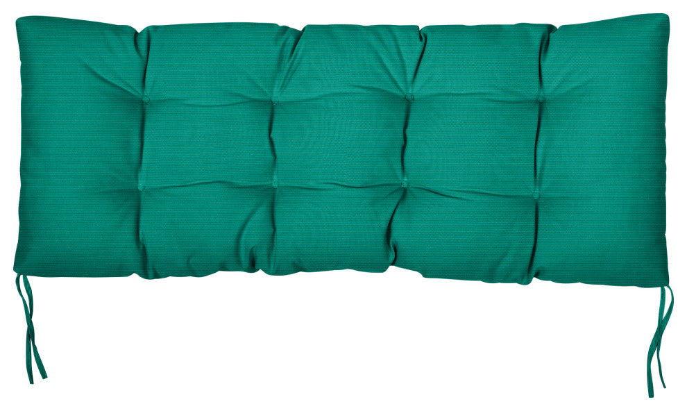 Sunbrella Canvas Indoor/Outdoor Tufted Bench Cushion, Teal, 37x17x2"