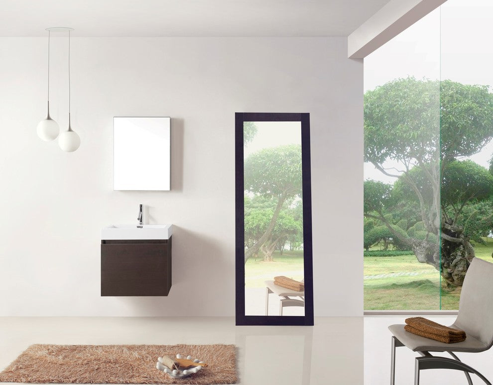 Zuri 24" Single Bathroom Vanity Set, Wenge With Polished Chrome Faucet