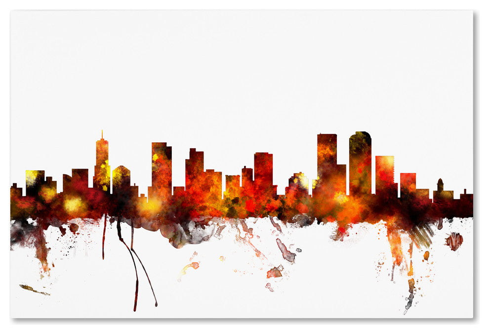 'Denver, Colorado Skyline' Canvas Art by Michael Tompsett