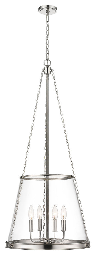 Zlite 341P18-PN 4-Light Pendant, Clear