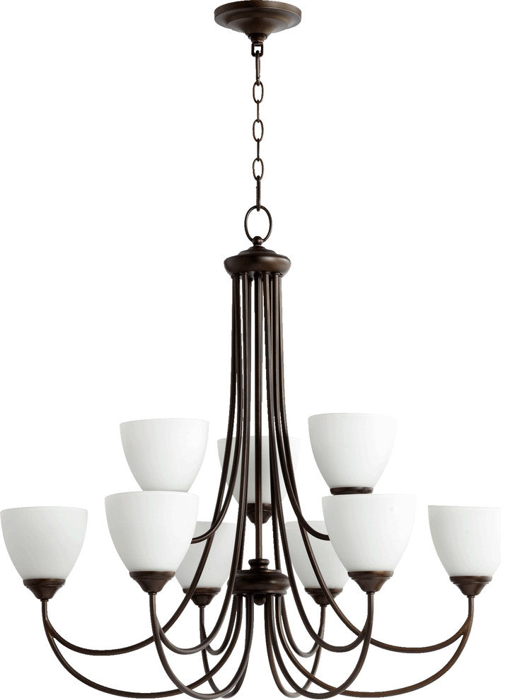 Brooks 9-Light Chandelier, Oiled Bronze
