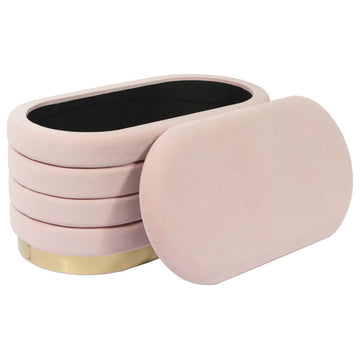 TOV Furniture Lillian Blush Velvet Storage Bench