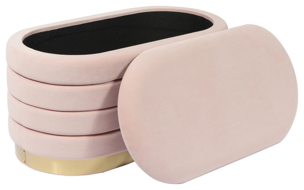 TOV Furniture Lillian Blush Velvet Storage Bench