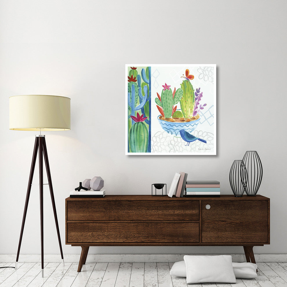 "Cacti Garden II" Digital Paper Print by Farida Zaman, 38"x38"
