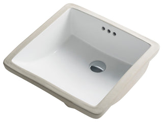 Elavo Ceramic Square Undermount Bathroom Sink, White
