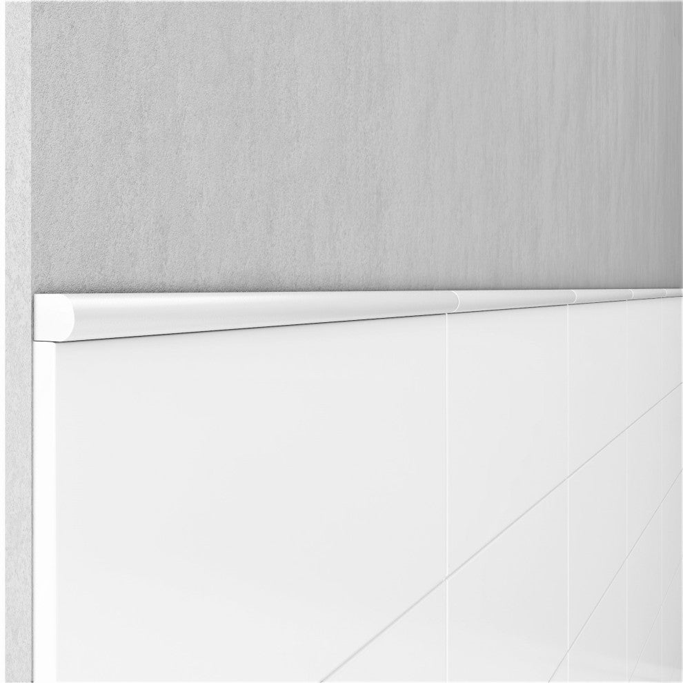 Universal Bright White 1/2 x 12 in. Cast Stone Pencil Liner Wall Tile (Set of 5)