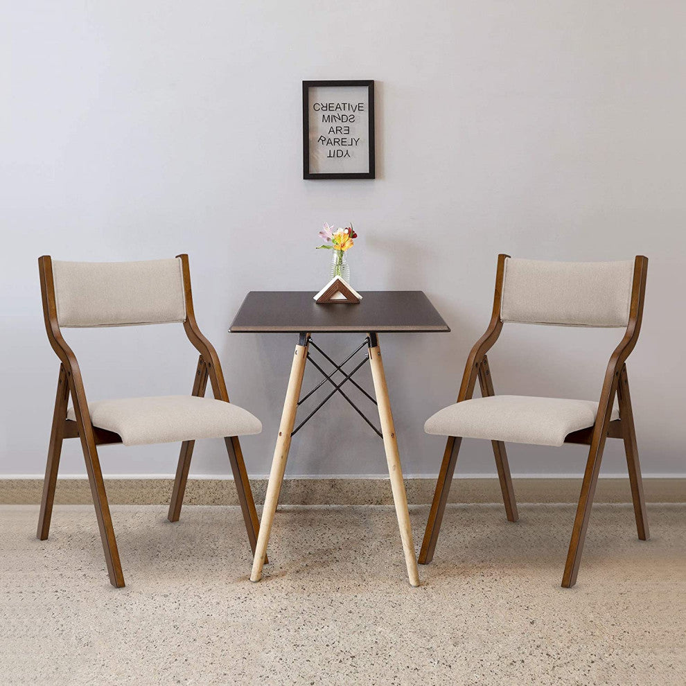 Kitchen room Dining chair foldable 18 Inch Taupe Set of 2
