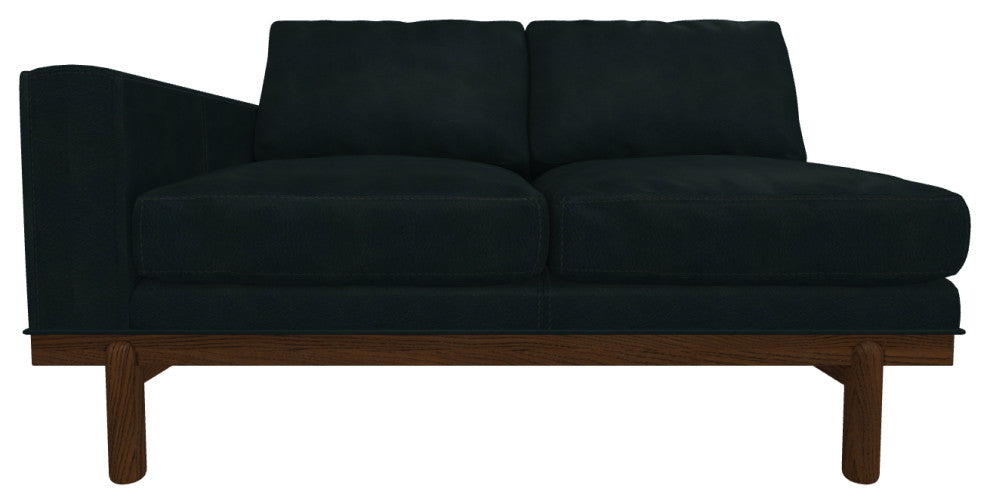 Cantor Left Arm Leather Sofa, Finish: Pumpernickel, Leather: Midnight