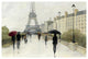 "Eiffel in the Rain Marsala Umbrella" Paper Print by Avery Tillmon, 38"x26"