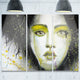 "Girl With Yellow Eye line" Digital Metal Wall Art, 3 Panels, 36"x28"