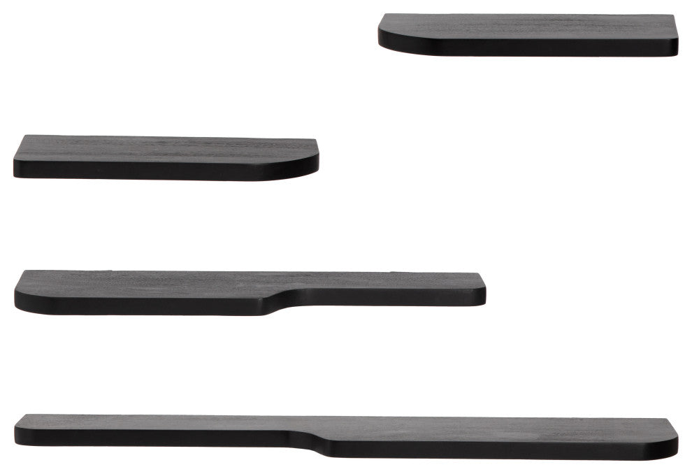 Dale Set of 4 Wall Mounted Shelves, Black
